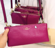 Ms. F38273 coach the latest pure leather double zipper three Messenger Bag Tote Bag Small layer