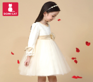 Kids girls dress autumn Princess Dress 2016 new plus velvet winter baby long sleeved gown skirt