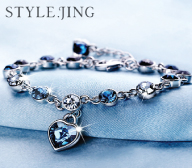 Static style twelve constellation crystal bracelet using SWAROVSKI elements on the Korean female birthday gift jewelry